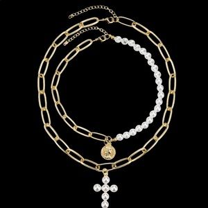 2pcs gold fashion necklace